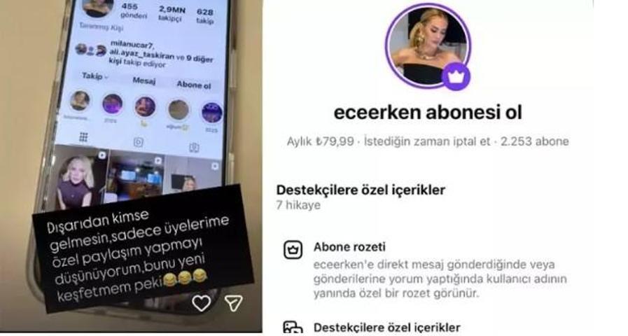 Ece Erken’den Ücretli Abonelik Hamlesi Aylık Kazancı Gündem Oldu