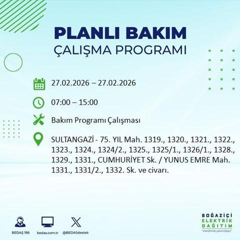 27 ŞUBAT İSTANBUL ELEKTRİK KESİNTİSİ İstanbulda 6-8 Saat Elektrik Kesintisi Yaşanacak BEDAŞ Duyurdu: İşte Etkilenecek İlçeler...