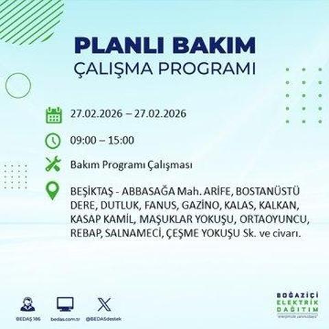 27 ŞUBAT İSTANBUL ELEKTRİK KESİNTİSİ İstanbulda 6-8 Saat Elektrik Kesintisi Yaşanacak BEDAŞ Duyurdu: İşte Etkilenecek İlçeler...