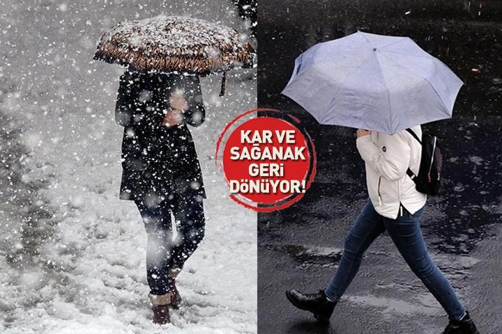Dikkat Meteoroloji haritayı güncelledi: 19 il için alarm verildi Kar ve sağanak geri dönüyor