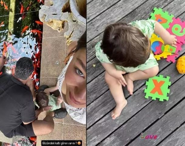 Neslihan Atagül’den kalpleri ısıtan paylaşım Minik Aziz yine sahnede