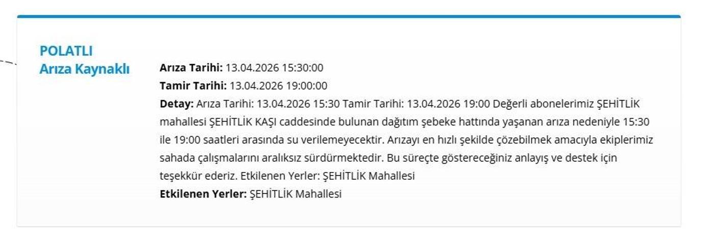 ASKİ ANKARA SU KESİNTİSİ: 13 Nisan Ankara su kesintisi ne zaman bitecek Ankarada sular ne zaman gelecek