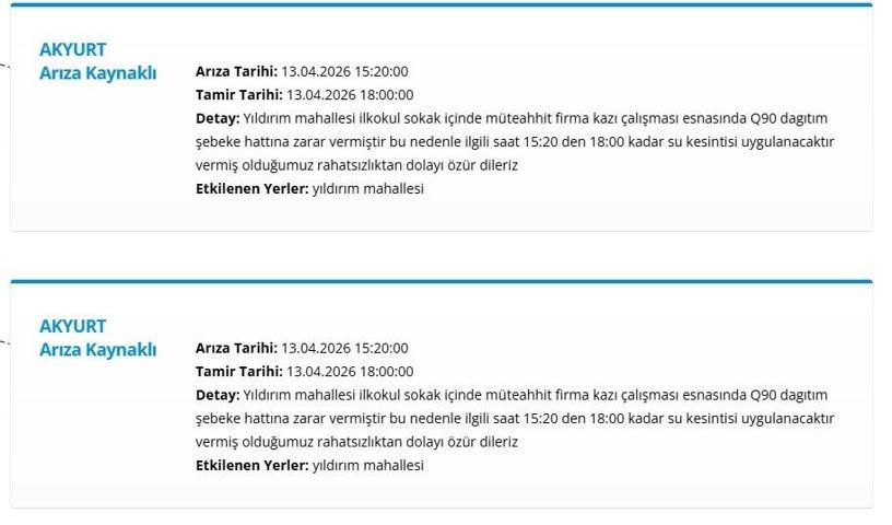 ASKİ ANKARA SU KESİNTİSİ: 13 Nisan Ankara su kesintisi ne zaman bitecek Ankarada sular ne zaman gelecek