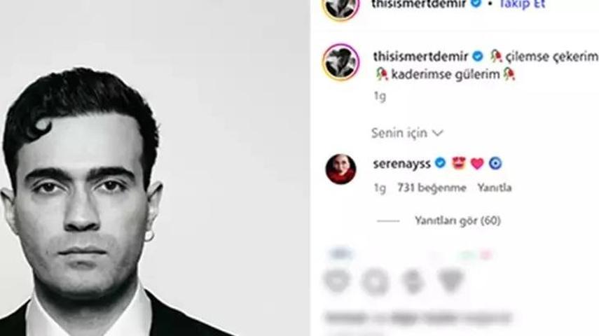 Serenay Sarıkaya aşka geldi Mert Demirin pozuna kayıtsız kalamadı Kalp ve nazar boncuğu detayı