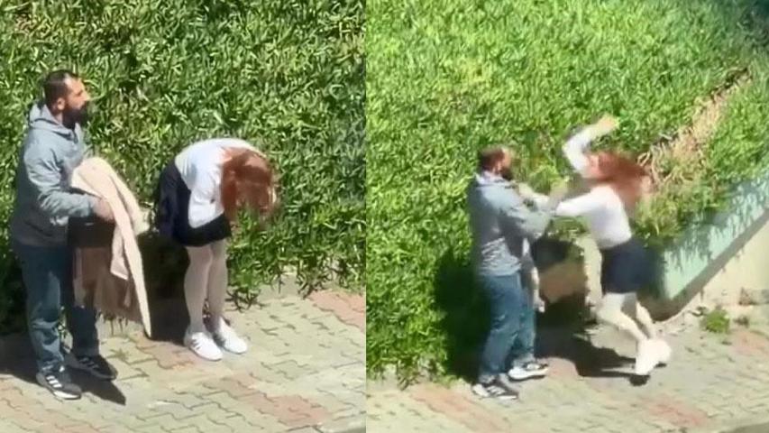 Yol ortasında şoke eden görüntü: Tartıştığı kadını yumruklamıştı