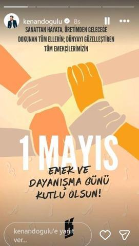 Ünlülerden 1 Mayıs mesajları Aralarında kimler yok ki: Kenan Doğulu, Esra Erol, Bergüzar Korel... Alın teri en kutsal değerdir