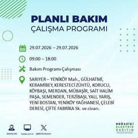 İSTANBUL ELEKTRİK KESİNTİSİ 29 TEMMUZ 2026 BEDAŞ Duyurdu: Hangi İlçelerde Elektrikler Kesilecek 19 İlçe İçin Kritik Duyuru...
