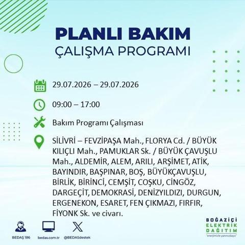 İSTANBUL ELEKTRİK KESİNTİSİ 29 TEMMUZ 2026 BEDAŞ Duyurdu: Hangi İlçelerde Elektrikler Kesilecek 19 İlçe İçin Kritik Duyuru...