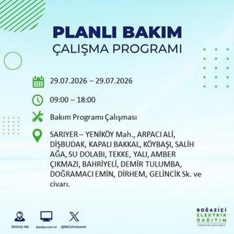 İSTANBUL ELEKTRİK KESİNTİSİ 29 TEMMUZ 2026 BEDAŞ Duyurdu: Hangi İlçelerde Elektrikler Kesilecek 19 İlçe İçin Kritik Duyuru...