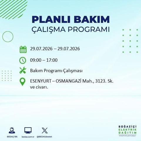 İSTANBUL ELEKTRİK KESİNTİSİ 29 TEMMUZ 2026 BEDAŞ Duyurdu: Hangi İlçelerde Elektrikler Kesilecek 19 İlçe İçin Kritik Duyuru...