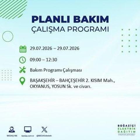 İSTANBUL ELEKTRİK KESİNTİSİ 29 TEMMUZ 2026 BEDAŞ Duyurdu: Hangi İlçelerde Elektrikler Kesilecek 19 İlçe İçin Kritik Duyuru...