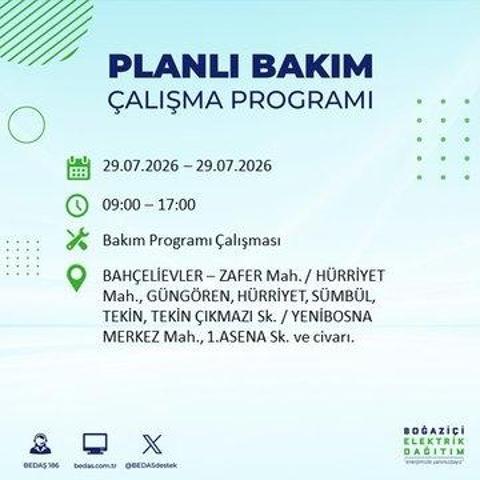 İSTANBUL ELEKTRİK KESİNTİSİ 29 TEMMUZ 2026 BEDAŞ Duyurdu: Hangi İlçelerde Elektrikler Kesilecek 19 İlçe İçin Kritik Duyuru...