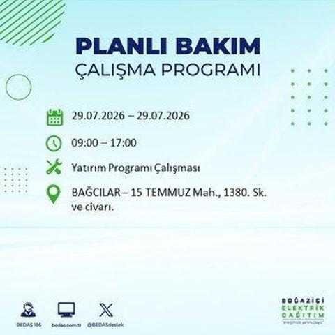 İSTANBUL ELEKTRİK KESİNTİSİ 29 TEMMUZ 2026 BEDAŞ Duyurdu: Hangi İlçelerde Elektrikler Kesilecek 19 İlçe İçin Kritik Duyuru...