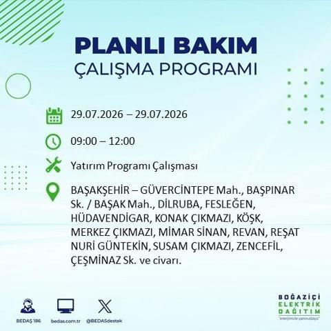 İSTANBUL ELEKTRİK KESİNTİSİ 29 TEMMUZ 2026 BEDAŞ Duyurdu: Hangi İlçelerde Elektrikler Kesilecek 19 İlçe İçin Kritik Duyuru...
