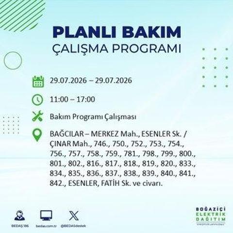 İSTANBUL ELEKTRİK KESİNTİSİ 29 TEMMUZ 2026 BEDAŞ Duyurdu: Hangi İlçelerde Elektrikler Kesilecek 19 İlçe İçin Kritik Duyuru...
