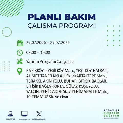 İSTANBUL ELEKTRİK KESİNTİSİ 29 TEMMUZ 2026 BEDAŞ Duyurdu: Hangi İlçelerde Elektrikler Kesilecek 19 İlçe İçin Kritik Duyuru...