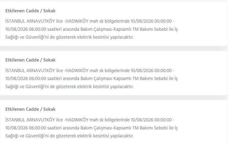 10 AĞUSTOS İSTANBUL ELEKTRİK KESİNTİSİ: İstanbul’da elektrikler ne zaman gelecek 22 ilçede 9 saatlik BEDAŞ kesinti programı