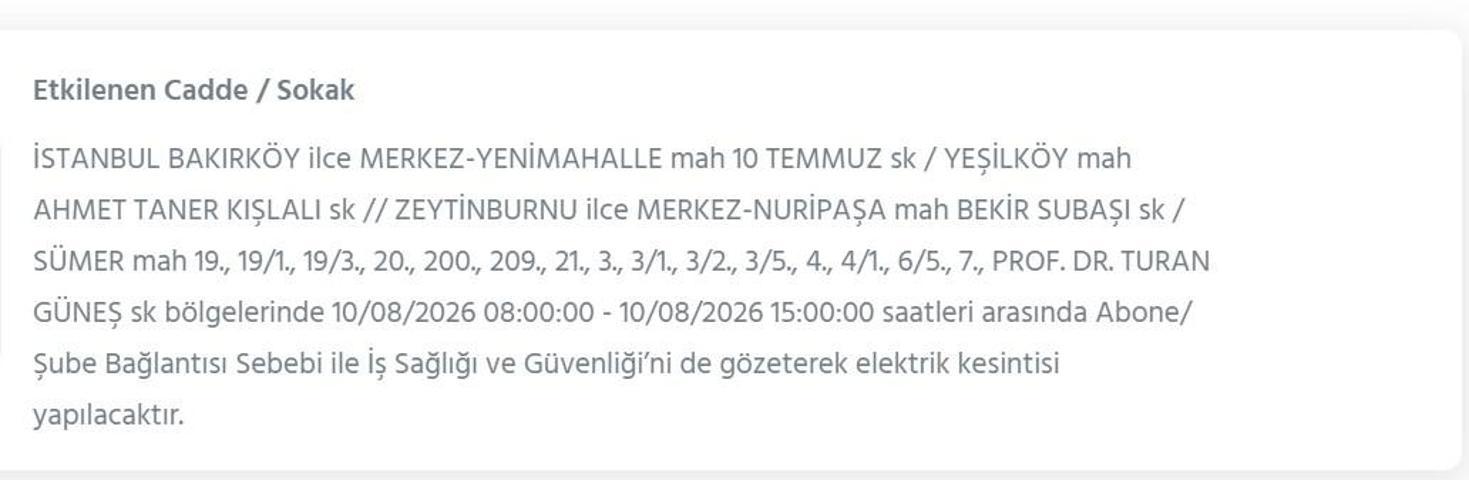 10 AĞUSTOS İSTANBUL ELEKTRİK KESİNTİSİ: İstanbul’da elektrikler ne zaman gelecek 22 ilçede 9 saatlik BEDAŞ kesinti programı