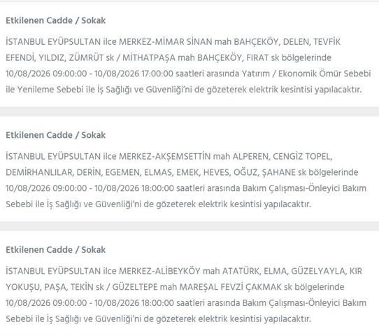 10 AĞUSTOS İSTANBUL ELEKTRİK KESİNTİSİ: İstanbul’da elektrikler ne zaman gelecek 22 ilçede 9 saatlik BEDAŞ kesinti programı