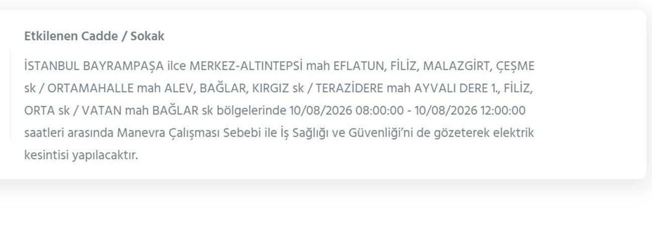 10 AĞUSTOS İSTANBUL ELEKTRİK KESİNTİSİ: İstanbul’da elektrikler ne zaman gelecek 22 ilçede 9 saatlik BEDAŞ kesinti programı