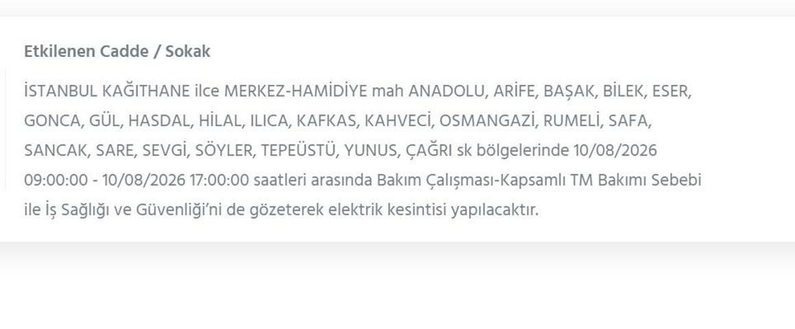 10 AĞUSTOS İSTANBUL ELEKTRİK KESİNTİSİ: İstanbul’da elektrikler ne zaman gelecek 22 ilçede 9 saatlik BEDAŞ kesinti programı