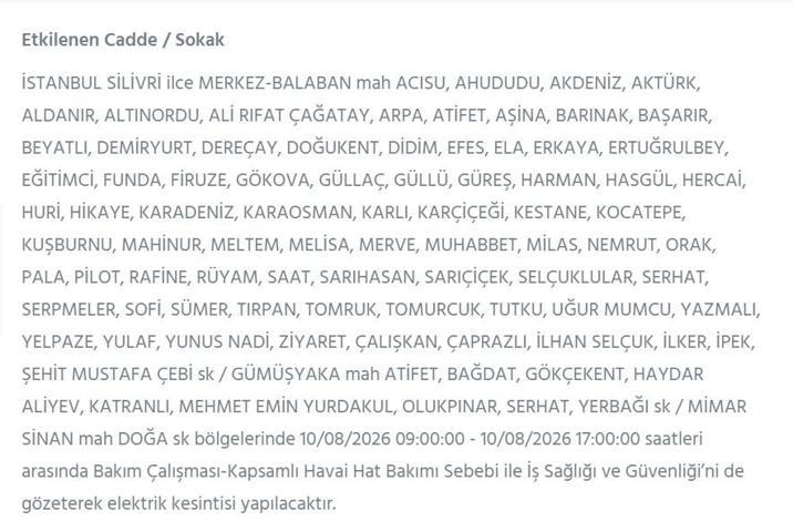 10 AĞUSTOS İSTANBUL ELEKTRİK KESİNTİSİ: İstanbul’da elektrikler ne zaman gelecek 22 ilçede 9 saatlik BEDAŞ kesinti programı