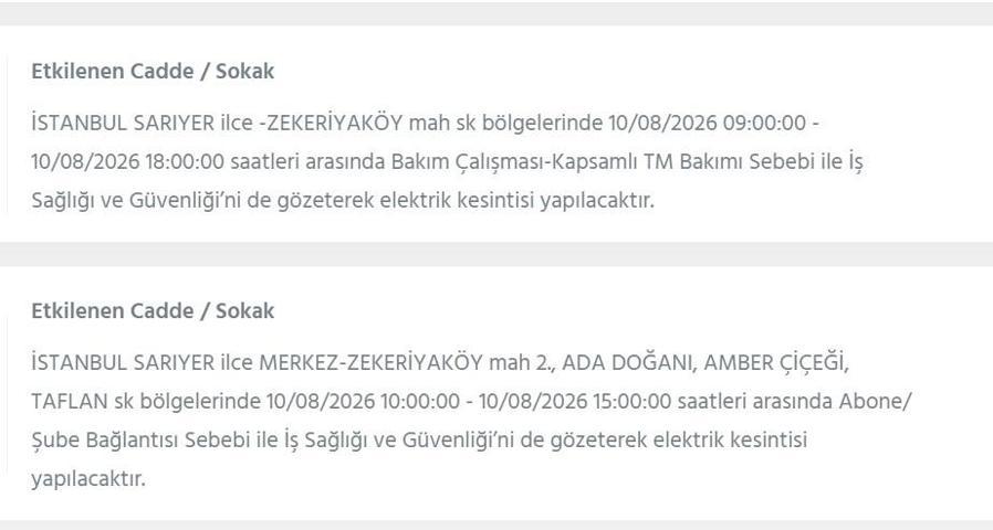 10 AĞUSTOS İSTANBUL ELEKTRİK KESİNTİSİ: İstanbul’da elektrikler ne zaman gelecek 22 ilçede 9 saatlik BEDAŞ kesinti programı