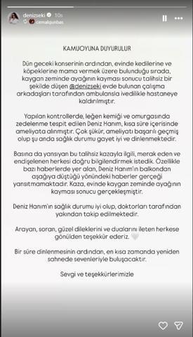 Deniz Seki Balkondan mı Düştü Ünlü Şarkıcının Sağlık Durumu Açıklandı