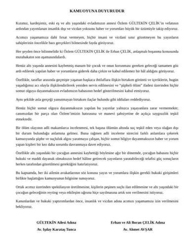 Özlem Gültekinin ölümü sonrası ailesi ve Erhan Çelikten tepki: İNSANLIK DIŞI VE VİCDAN YOKSUNU...