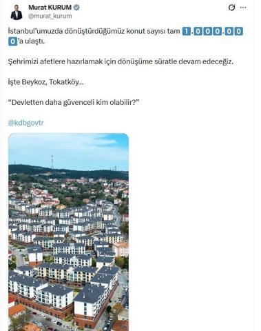 Bakan Kurum verileri açıkladı İstanbulda depreme karşı büyük dönüşüm