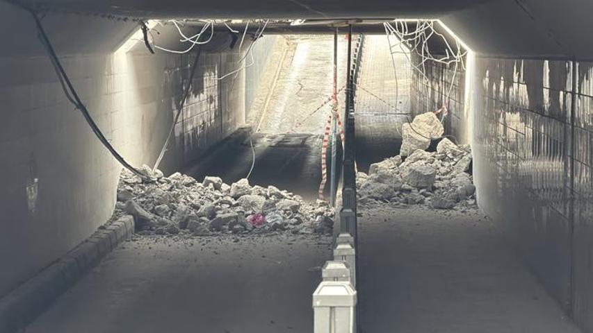 Bolu’da alt geçidin tavanı çöktü: Yol ulaşıma kapandı