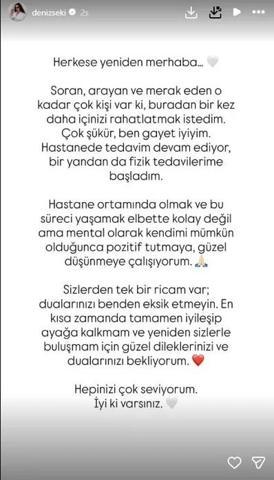 Deniz Seki’den sağlık durumuyla ilgili yeni açıklama: Sevenlerinden dua istedi