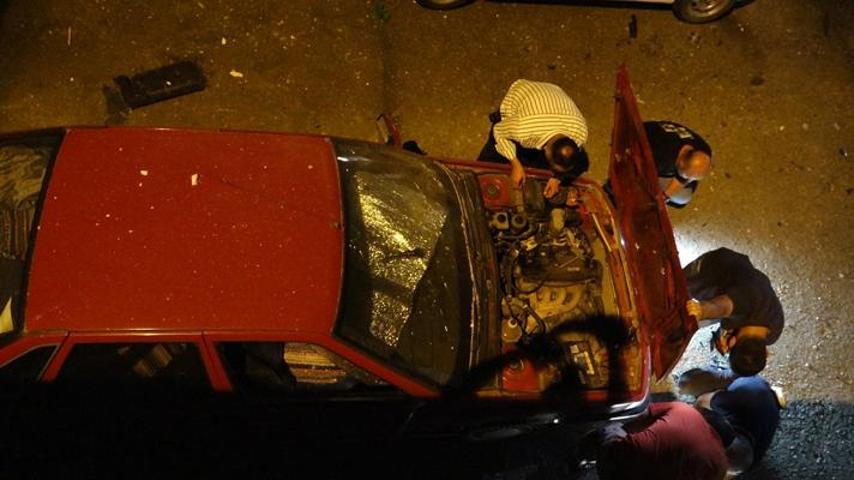 Trabzon’da İlçe Emniyet Müdürlüğü bahçesine hava aracı düştü: 4 araç zarar gördü