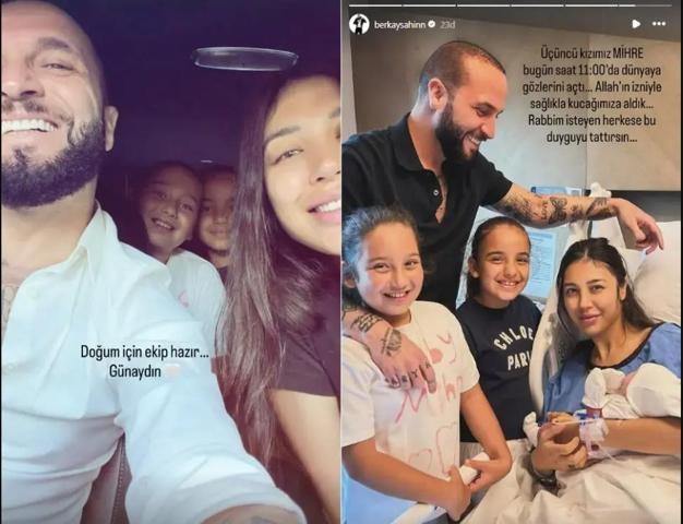 Berkay Şahin üçüncü kez baba oldu Mihre bebek dünyaya geldi