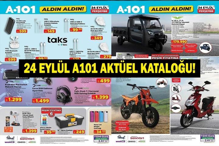 A101 24 EYLÜL PERŞEMBE AKTÜEL KATALOG YAYINLANDI A101 Aldın Aldın 24 Eylül Kataloğunda Neler Var Elektrikli Moped, Ev, Mutfak ve Teknoloji Ürünleri Bu Hafta Satışta