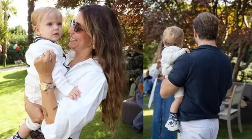 Tolga Sarıtaş ve Zeynep Mayruktan aile pozu Oğulları Ali 1 yaşında