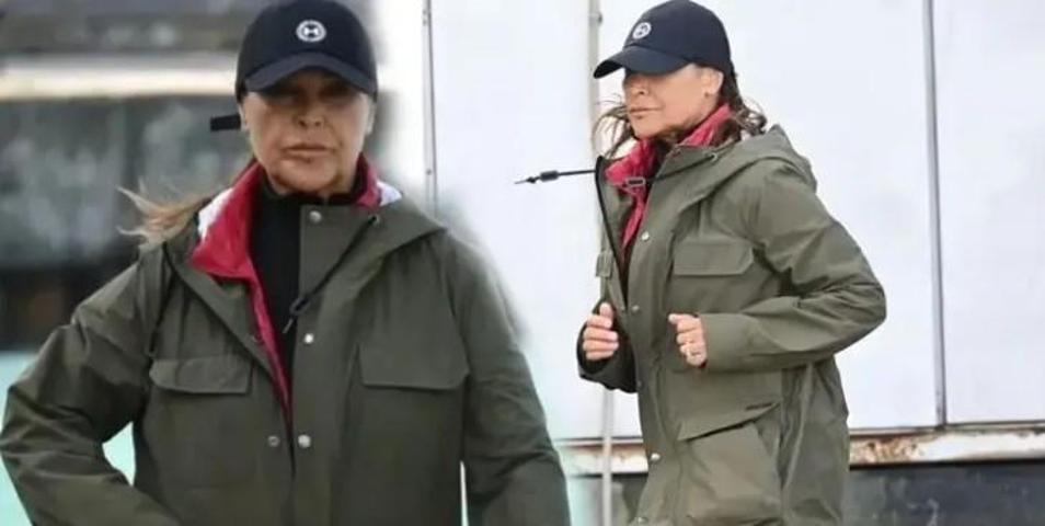 Hülya Avşarın yürüyüş keyfi yarıda kaldı Gazetecileri görünce yönünü değiştirdi