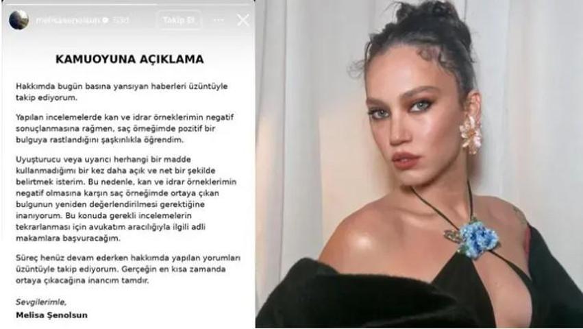 Ünlülere uyuşturucu soruşturması Testi pozitif çıkan Melisa Şenolsundan ilk açıklama