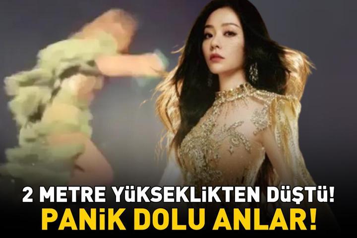 TALİHSİZ KAZA Jane Zhang konserde yaklaşık 2 metre yükseklikten düştü