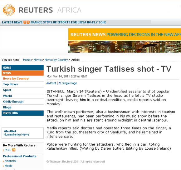 İbrahim Tatlıses suikasti dünya basınında