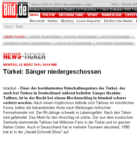 İbrahim Tatlıses suikasti dünya basınında