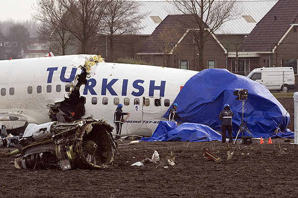 Düşen THY uçağının havadan fotoğrafları