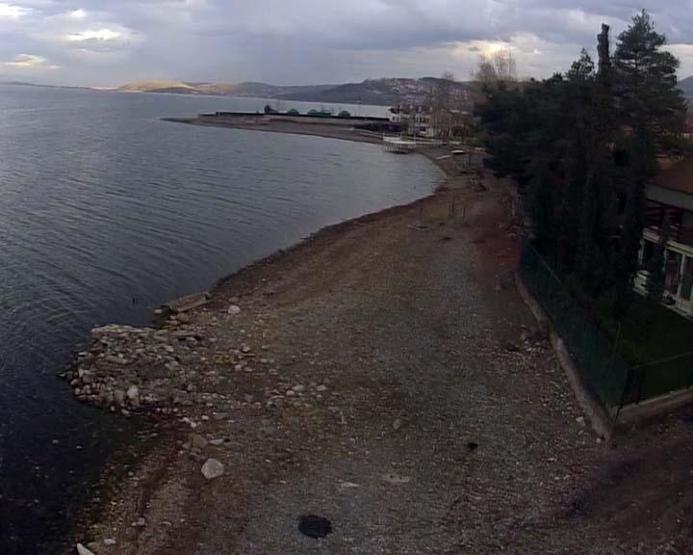 Sapanca Gölündeki kuraklık havadan görüntülendi