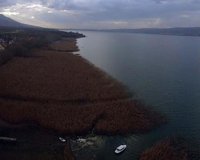 Sapanca Gölündeki kuraklık havadan görüntülendi