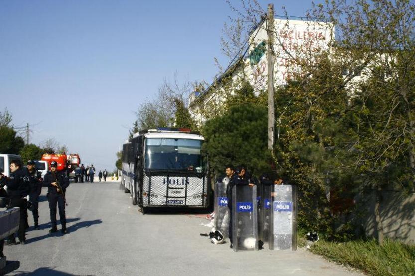 Greif işçilerine polis müdahalesi