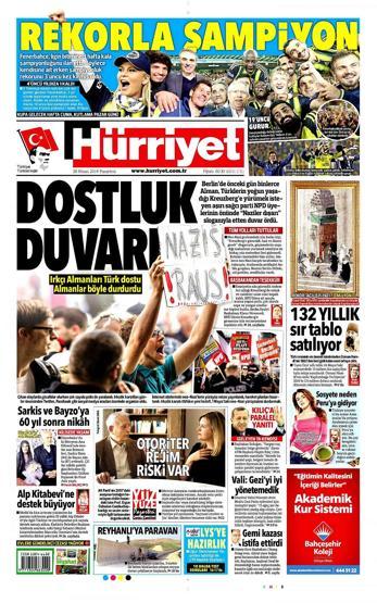 Fenerbahçenin şampiyonluğu gazete manşetlerinde