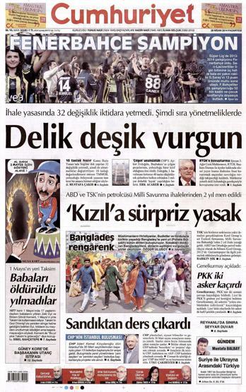 Fenerbahçenin şampiyonluğu gazete manşetlerinde
