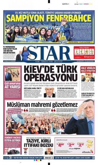 Fenerbahçenin şampiyonluğu gazete manşetlerinde
