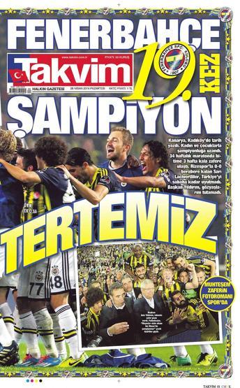 Fenerbahçenin şampiyonluğu gazete manşetlerinde