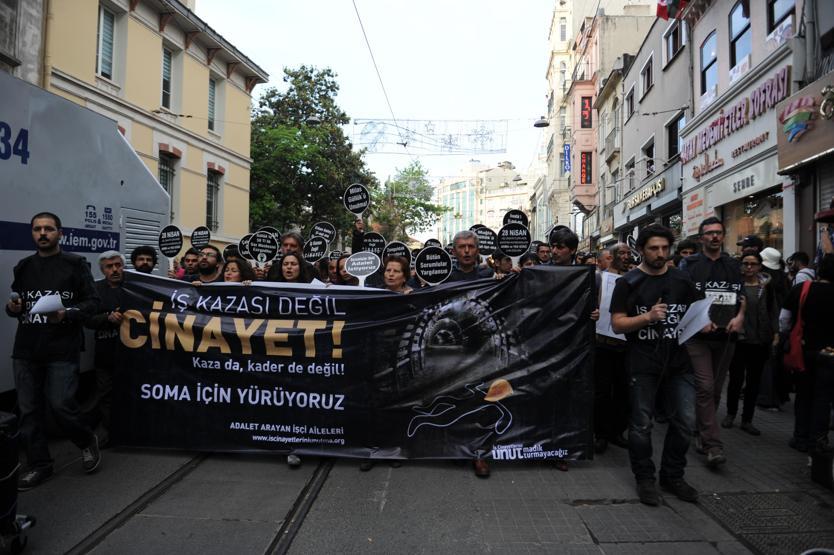 Taksimdeki Soma yürüyüşüne sert müdahale